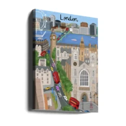 London City with View of the Thames River and Big Ben by Artist Carla Daly