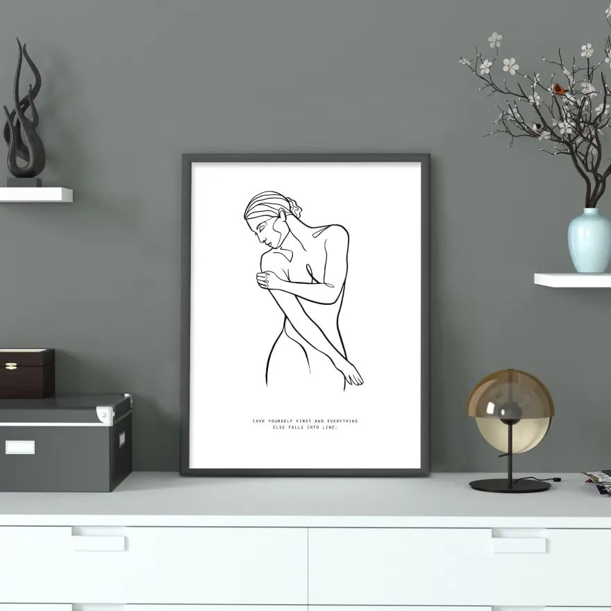 Love Yourself Kunstdruck Madeleine, Line-Art