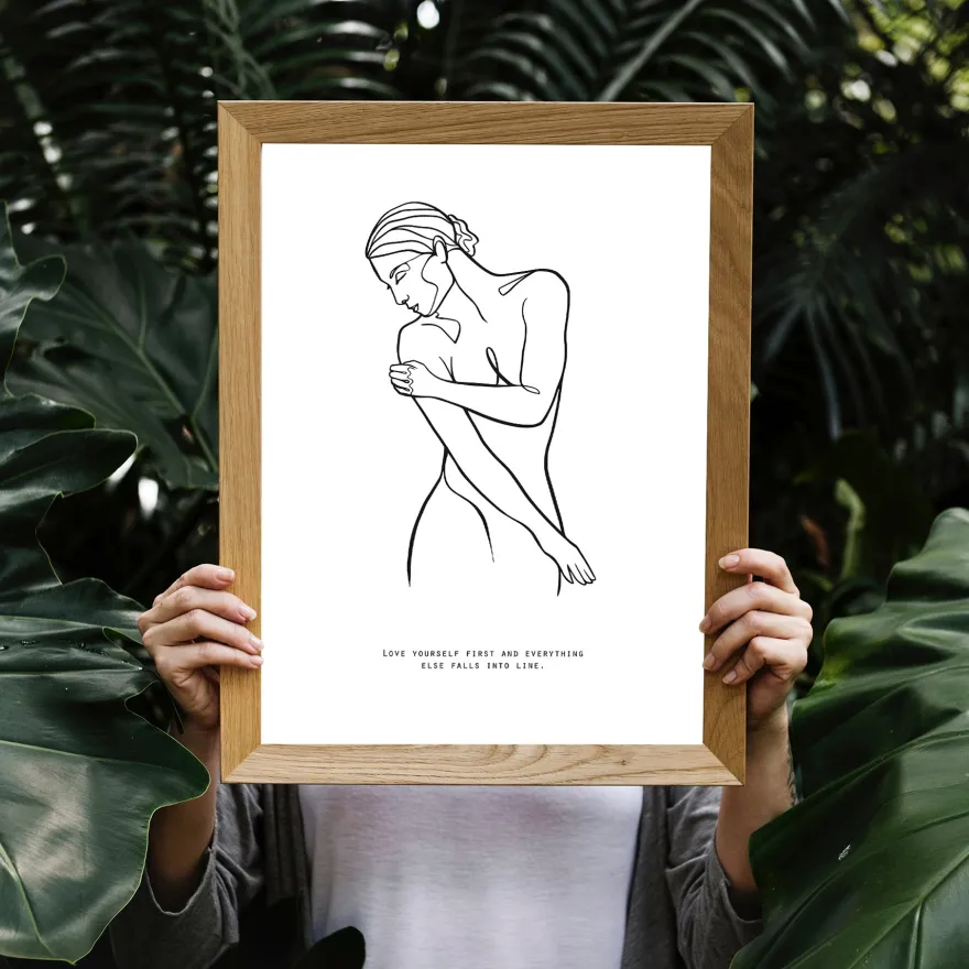 Love Yourself Kunstdruck Madeleine, Line-Art