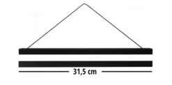 Magnetische Posterleisten 31,5 cm, Paar MDF Schwarz