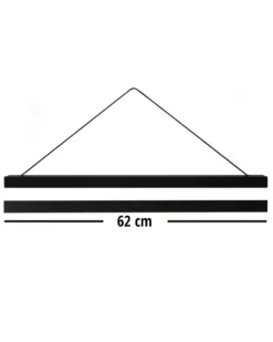 Magnetische Posterleisten 62 cm, 3 Paar, MDF schwarz