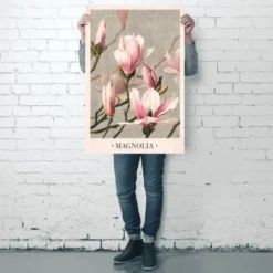 Magnolia Poster - Vintage Plakat - by L. Prang & Co, 1886 -61x91,5 cm