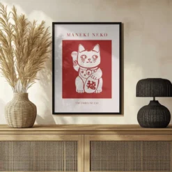 Maneki-Neko Cat Red