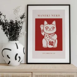 Maneki-Neko Cat Red