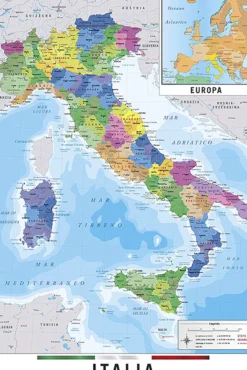 Mappa Italia Fisico Politico Karte von Italien