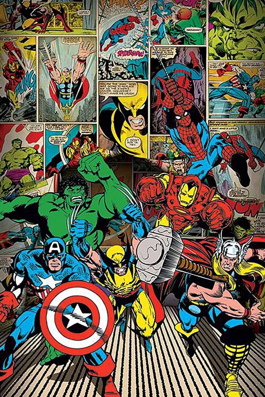 Marvel Comics Poster 3er-Set Retro