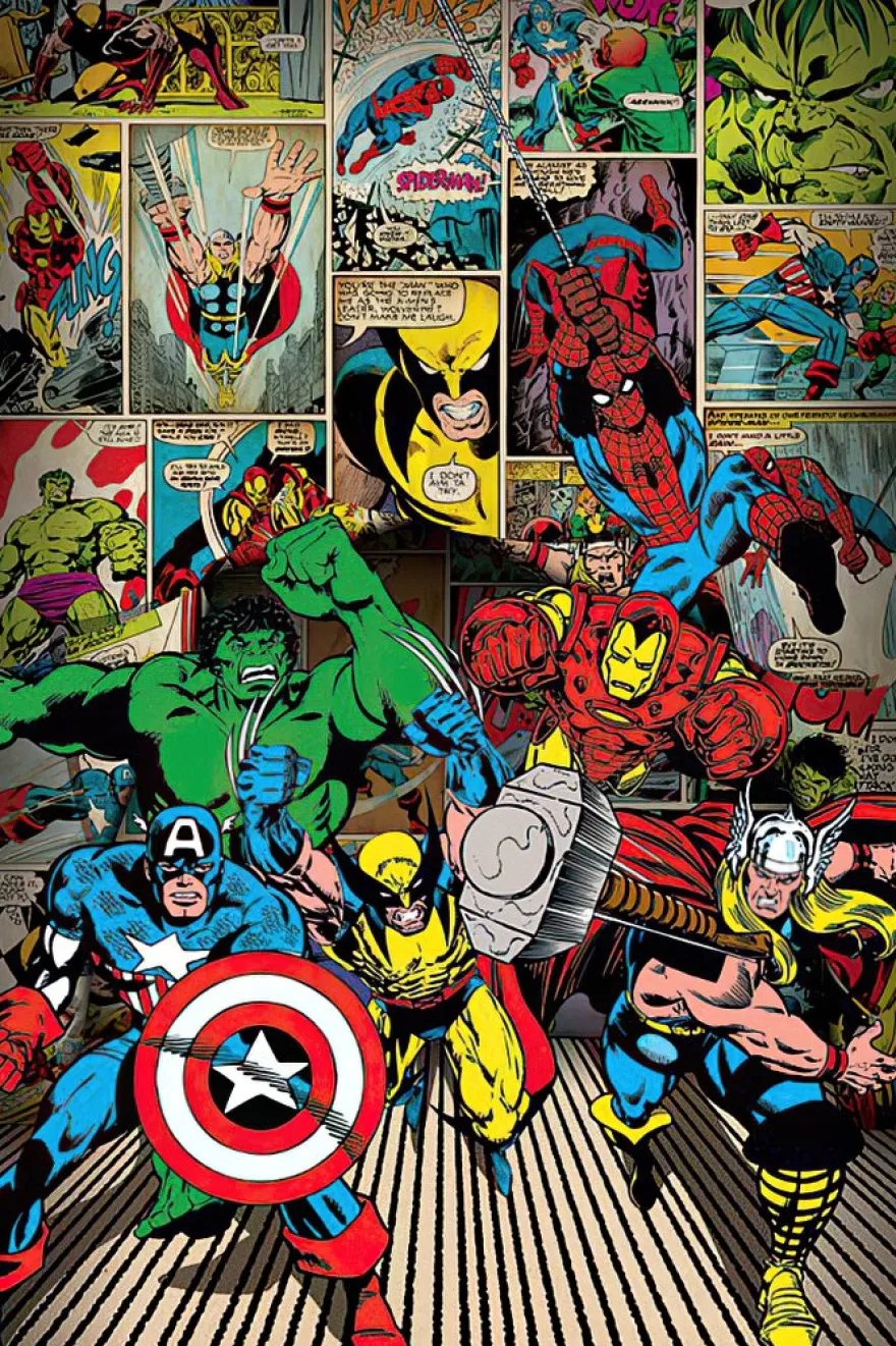 Marvel Poster Here Come The Heroes