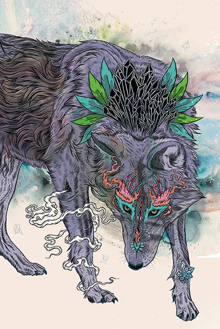 Mat Miller Poster Journeying Spirit - Wolf
