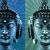 McFly-Buddha Wearing Headphone Quad Poster