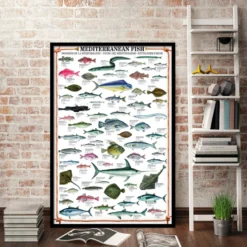 Mediterranean Fish Kunstdruck + 2 St. Posterleisten