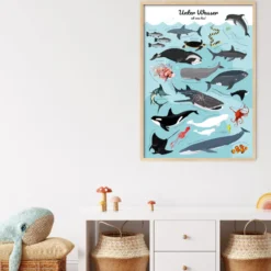Meerestiere Poster Unter Wasser ist was los!