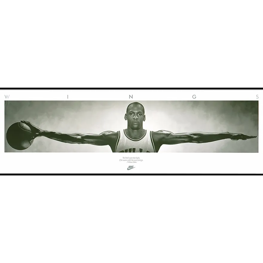 Michael Jordan Wings - gerahmt Rahmenfarbe Schwarz matt