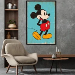 Mickey Mouse Poster Retro Blue