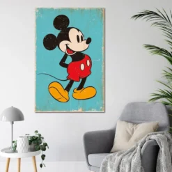 Mickey Mouse Poster Retro Blue