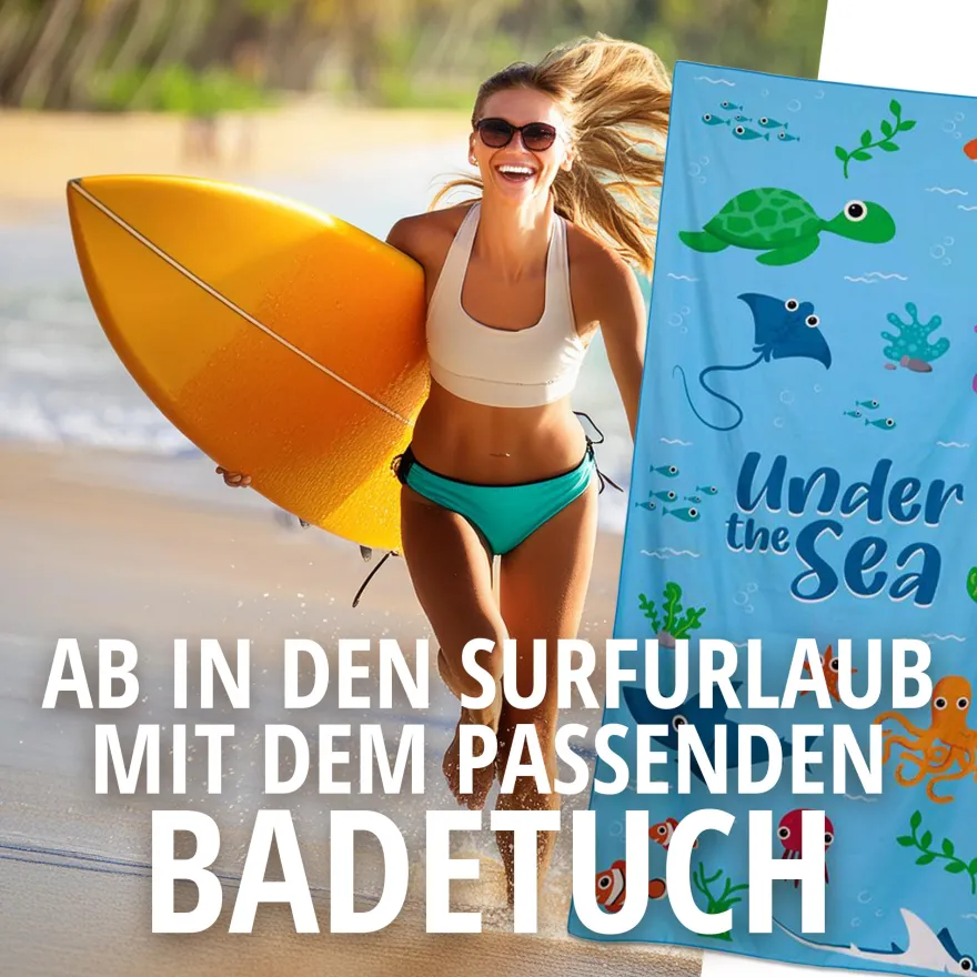 Mikrofaser Strandtuch Under the Sea Meerestiere