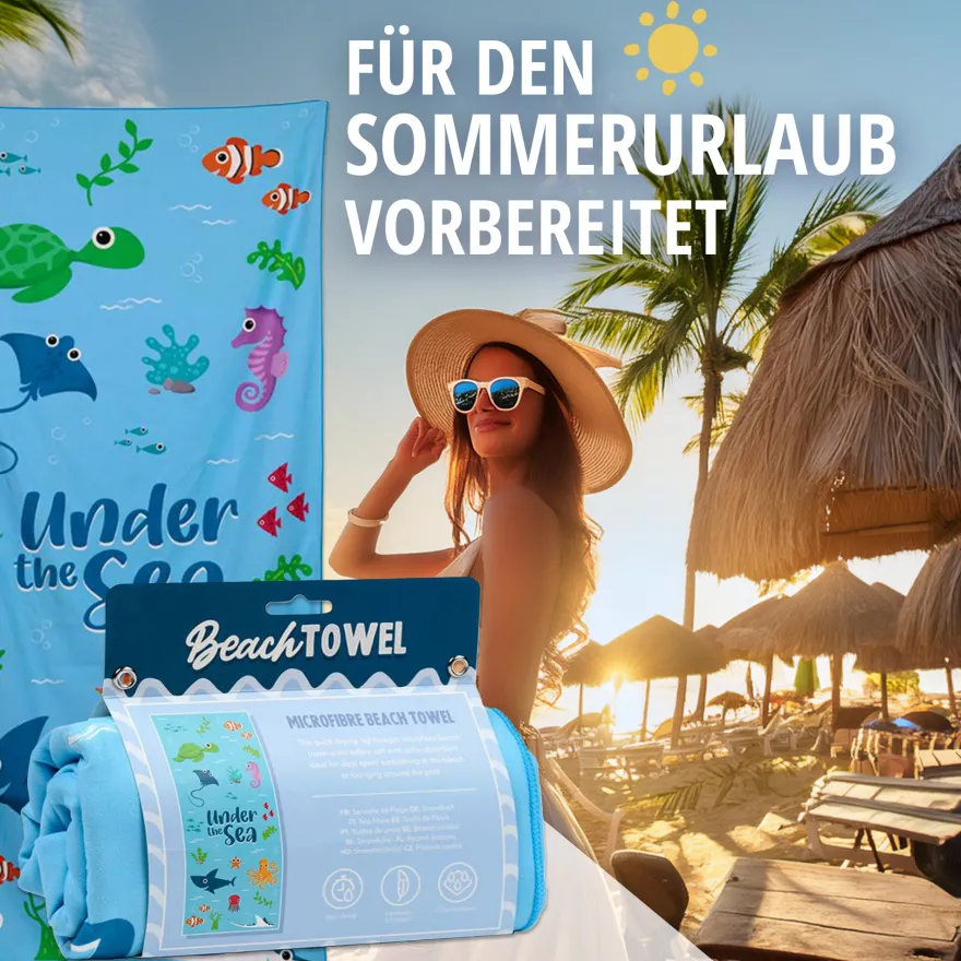 Mikrofaser Strandtuch Under the Sea Meerestiere