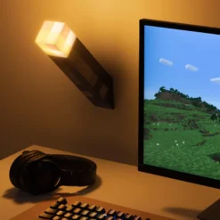 Minecraft Fackellampe Torch light, Tisch -und Wandleuchte