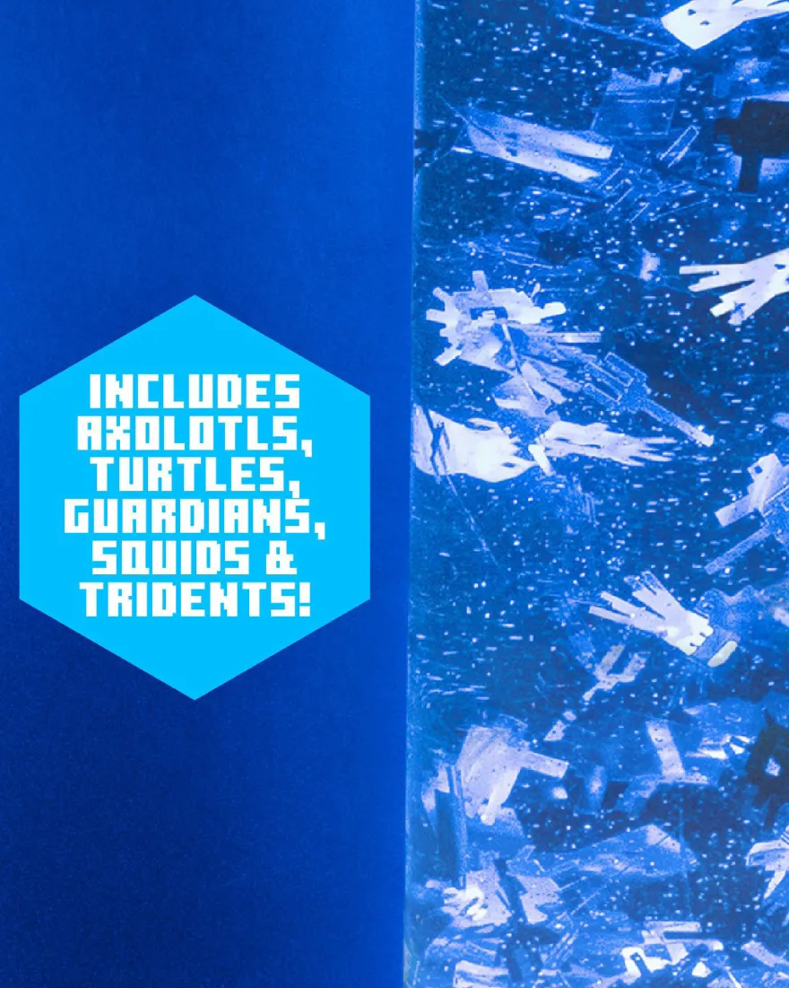 Minecraft Glitzer-Lavalampe mit schwebenden Icons