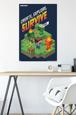 Minecraft Poster Create, Explore, Survive