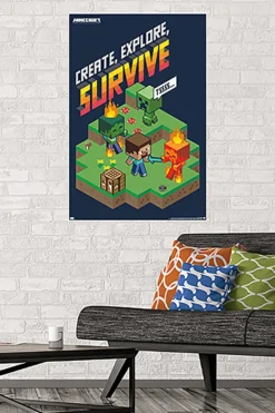 Minecraft Poster Create, Explore, Survive