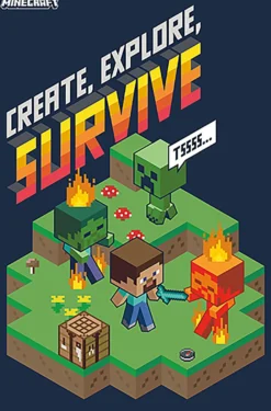 Minecraft Poster Create, Explore, Survive