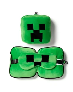 Minecraft Relaxeazzz Creeper Reisekopfkissen mit Augenmaske
