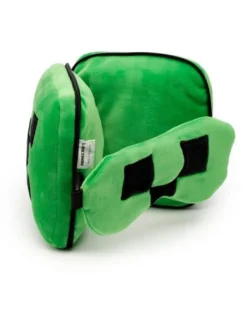 Minecraft Relaxeazzz Creeper Reisekopfkissen mit Augenmaske