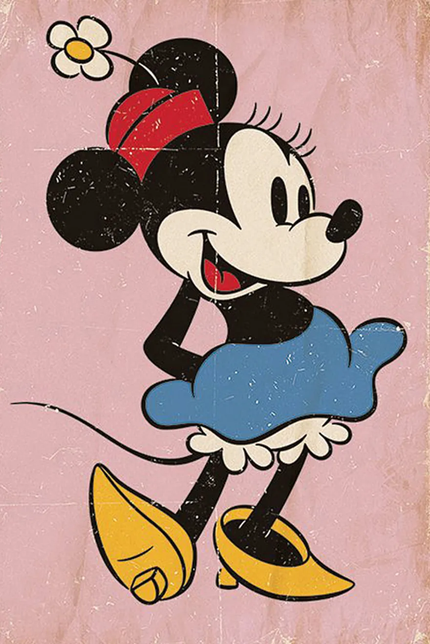 Minnie Mouse Poster Retro Pink