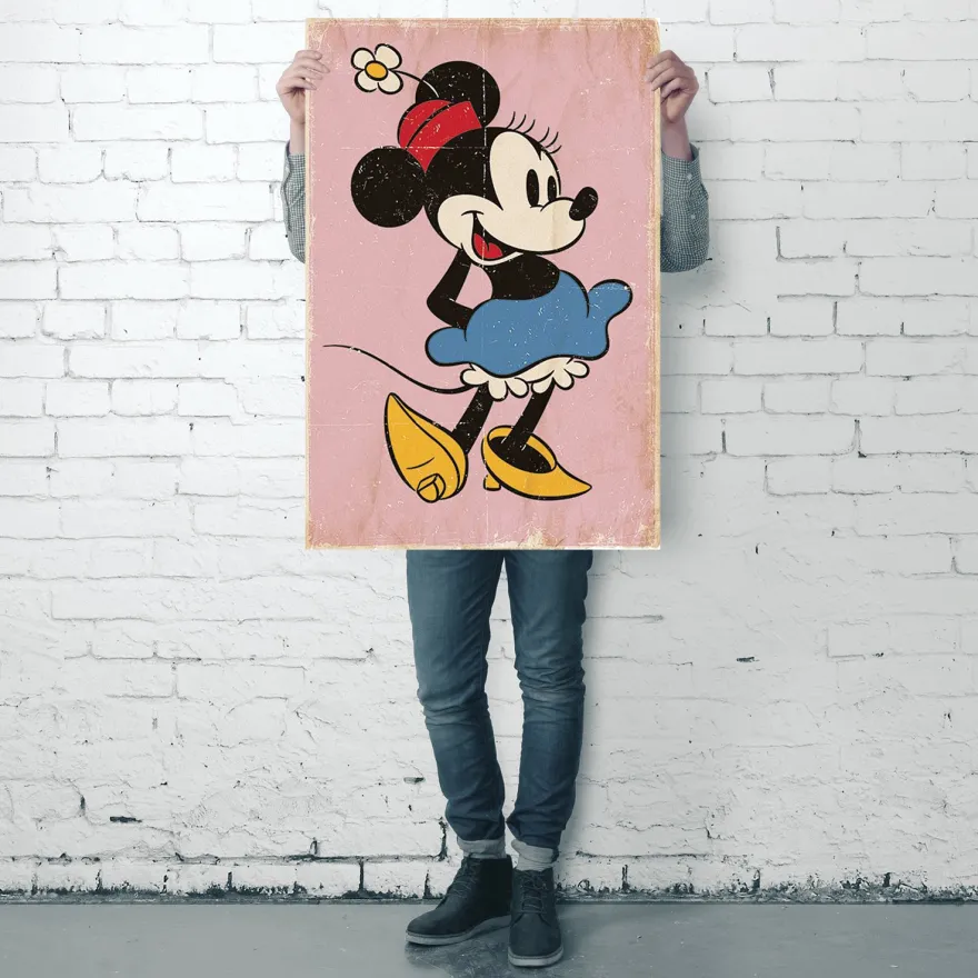 Minnie Mouse Poster Retro Pink