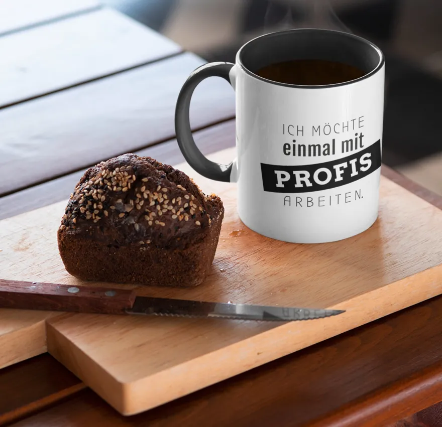 Mit Profis arbeiten Tasse