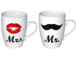 Mr. & Mrs. Tassen 2-er Set mit Badeenten Hochzeitspaar
