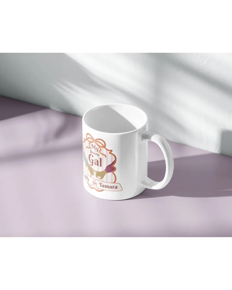 My favorite Gal Tasse - beste Freundinnen mit Wunschnamen - Inclusive Design Black Friends & Besties - 330 ml