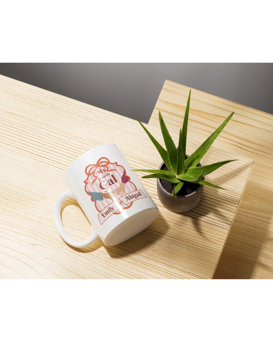 My favorite Gal Tasse - beste Freundinnen mit Wunschnamen - Inclusive Design Black and White Friends / Besties - 330 ml