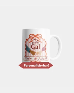 My favorite Gal Tasse - beste Freundinnen mit Wunschnamen - Inclusive Design Black and White Friends / Besties - 330 ml