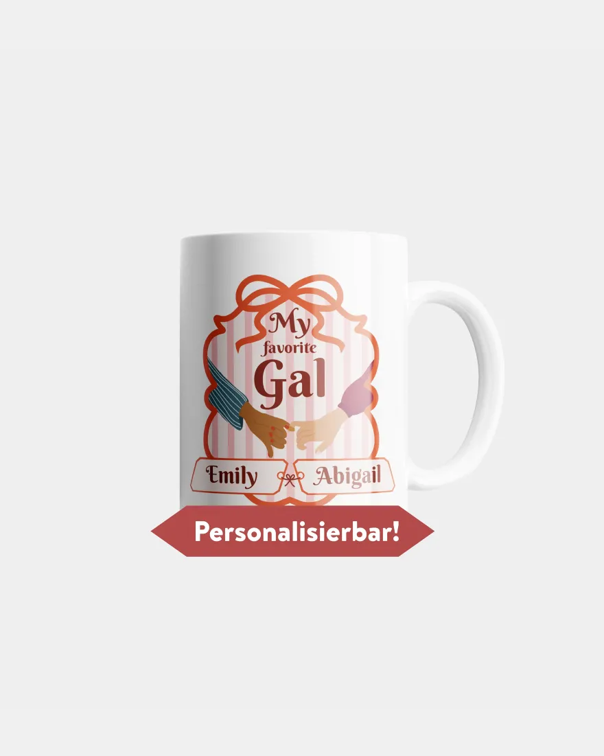 My favorite Gal Tasse - beste Freundinnen mit Wunschnamen - Inclusive Design Black and White Friends / Besties - 330 ml