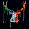 Mystical Deer Poster Hirsch Wasserfarben