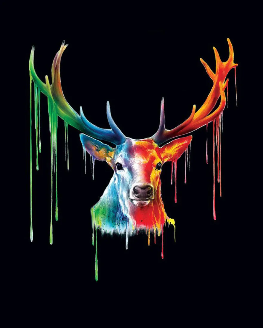 Mystical Deer Poster Hirsch Wasserfarben