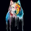 Mystical Wolf Poster Wasserfarben