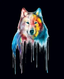 Mystical Wolf Poster Wasserfarben