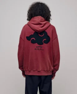 Naruto Akatsuki Graphic Hoodie Red Kapuzenpullover Rot Neptun