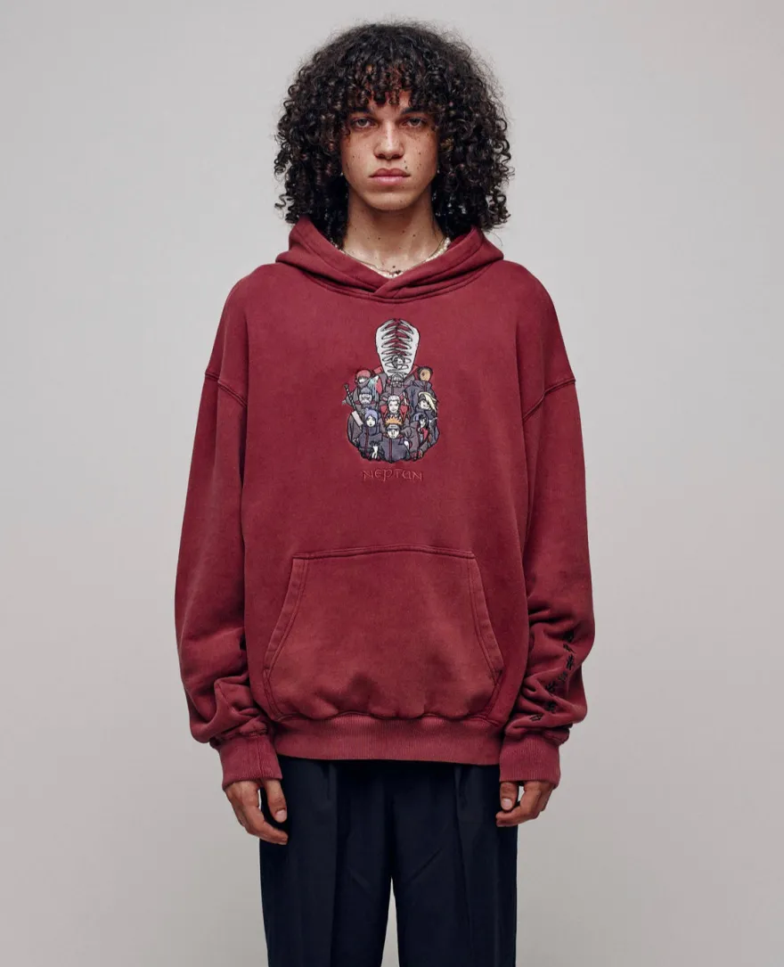 Naruto Akatsuki Graphic Hoodie Red Kapuzenpullover Rot Neptun