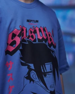 Naruto Graphic T-Shirt Blue Sasuke Uchiha Neptun