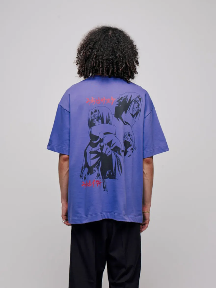 Naruto Graphic T-Shirt Purple Itachi X Sasuke Uchiha Neptun