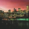 New York Poster Brooklyn Bridge im Sonnenuntergang