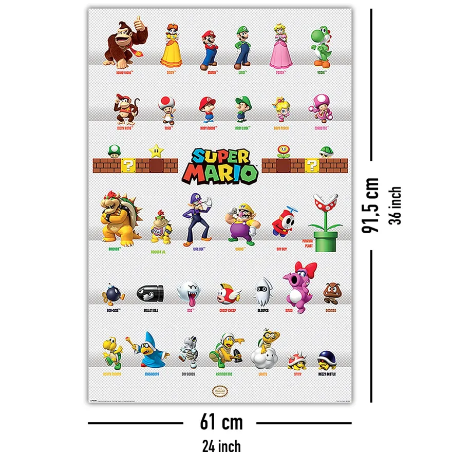 Nintendo Super Mario Poster Character Parade