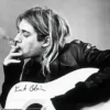 Nirvana Poster Kurt Cobain Smoking & Guitar