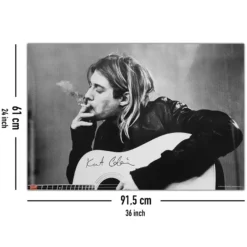Nirvana Poster Kurt Cobain Smoking & Guitar