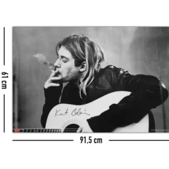 Nirvana Poster Kurt Cobain Smoking & Guitar