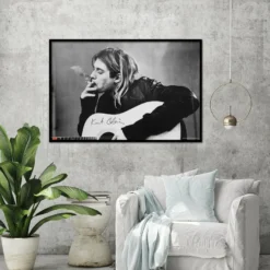 Nirvana Poster Kurt Cobain Smoking & Guitar