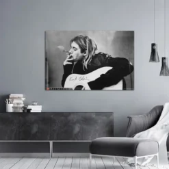 Nirvana Poster Kurt Cobain Smoking & Guitar
